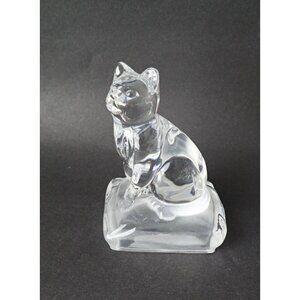 Cristal d' Arques Crystal Cat Figurine Made in France  Paperweight